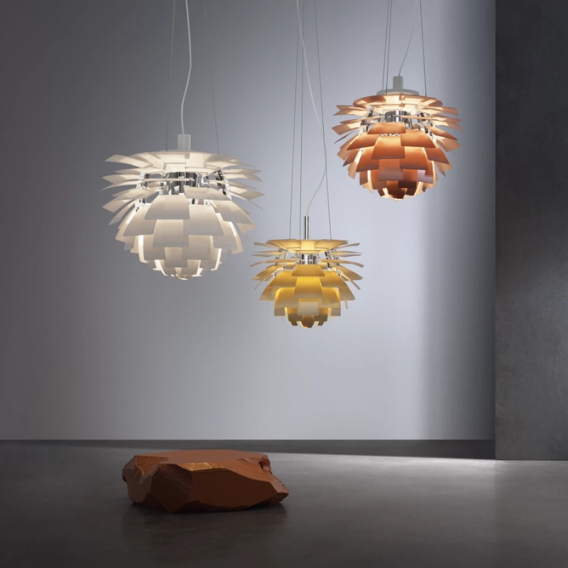 Pendant Light: Brushed Steel Cluster and Layered Metal