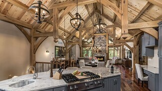 Pendant Light: cathedral ceiling light with timber truss