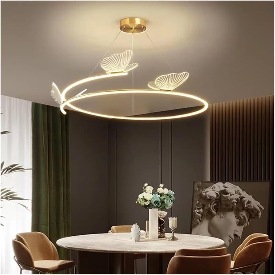 Pendant Light Circular LED Ring Butterfly Ring Chandelier