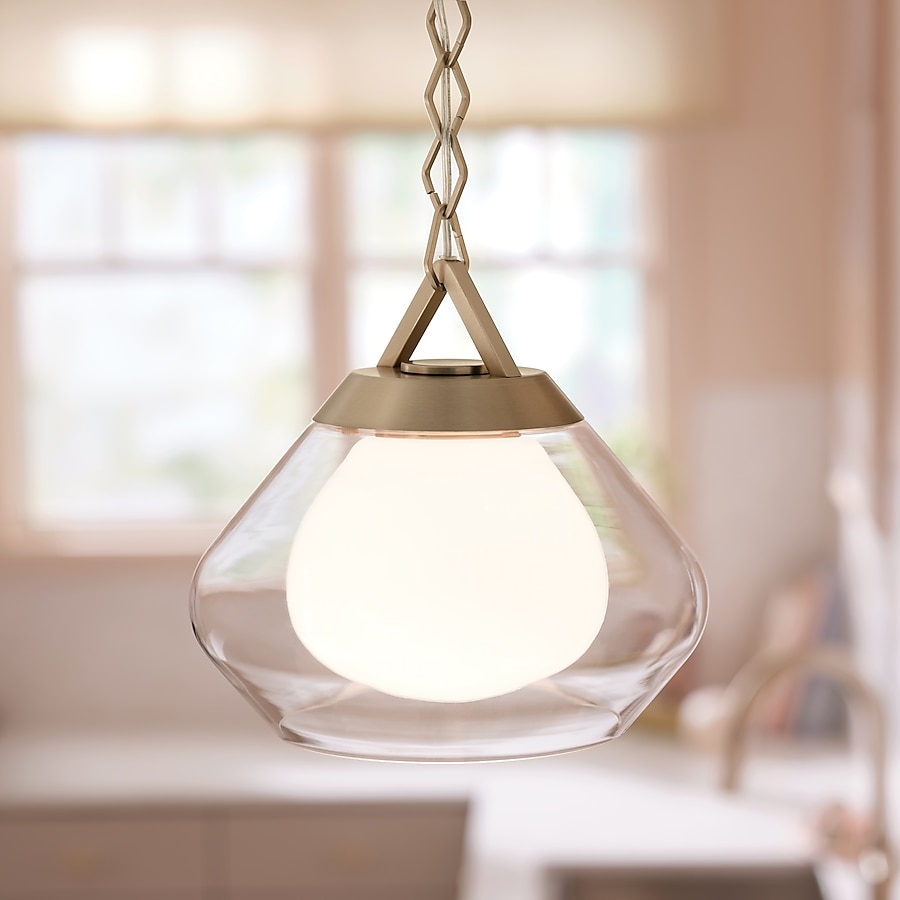 Pendant Light Double Glass Shade Modern Kitchen Island Light