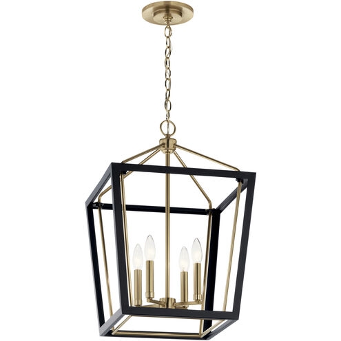 Pendant Light Dual Tone Frame Tapered Foyer Pendant