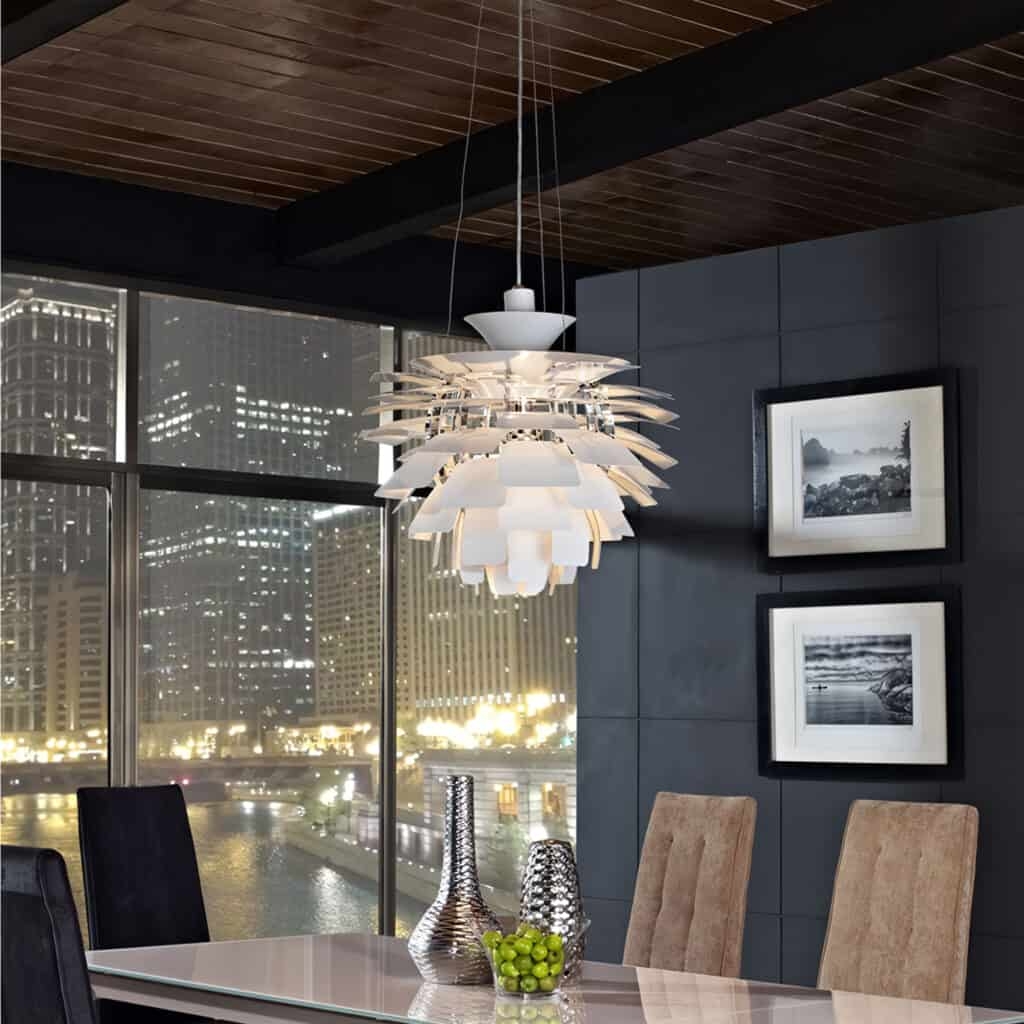Pendant Light: Matte White and Architectural Silhouette