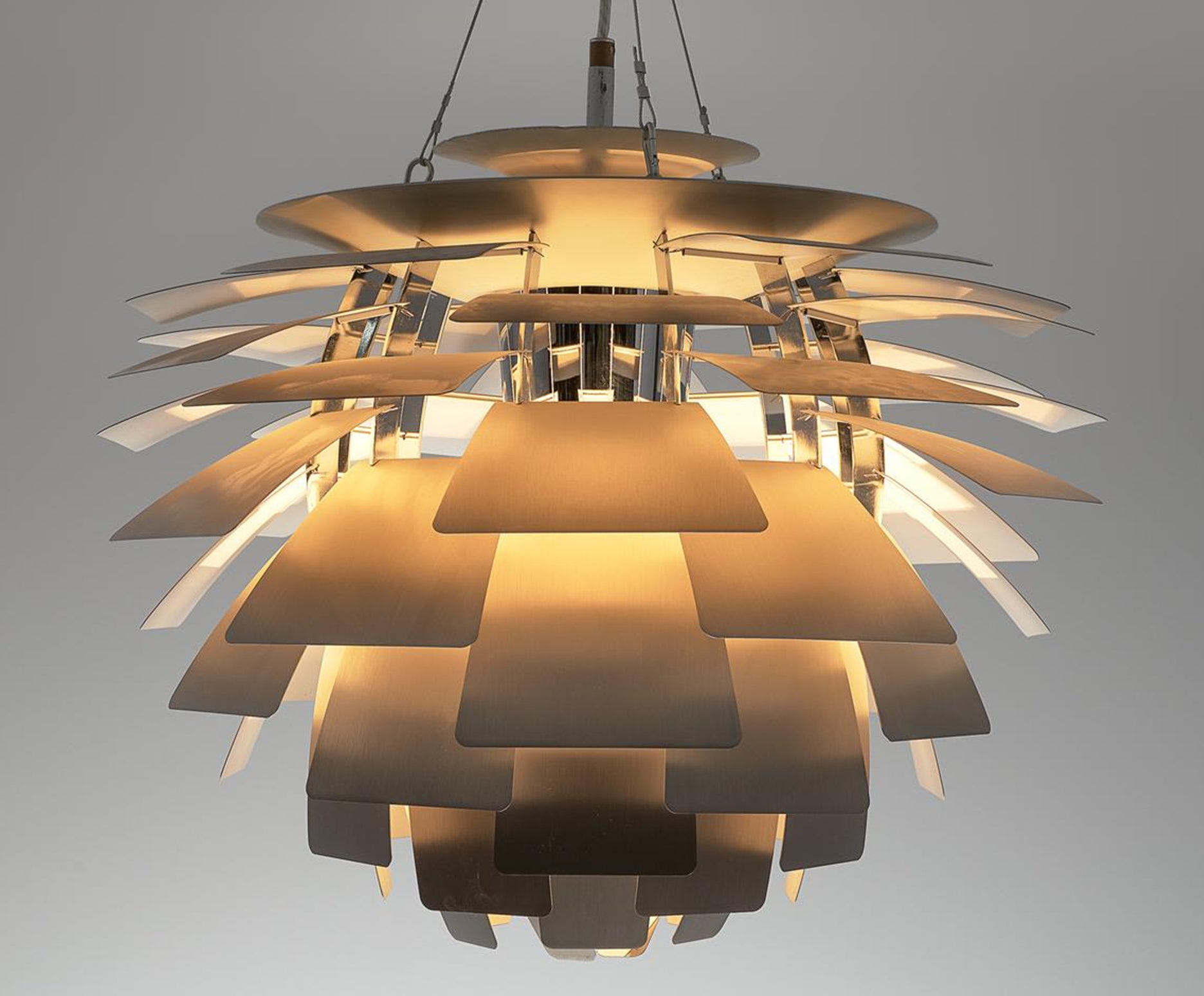 Pendant Light: Mid Century Chandelier Overlapping Leaves