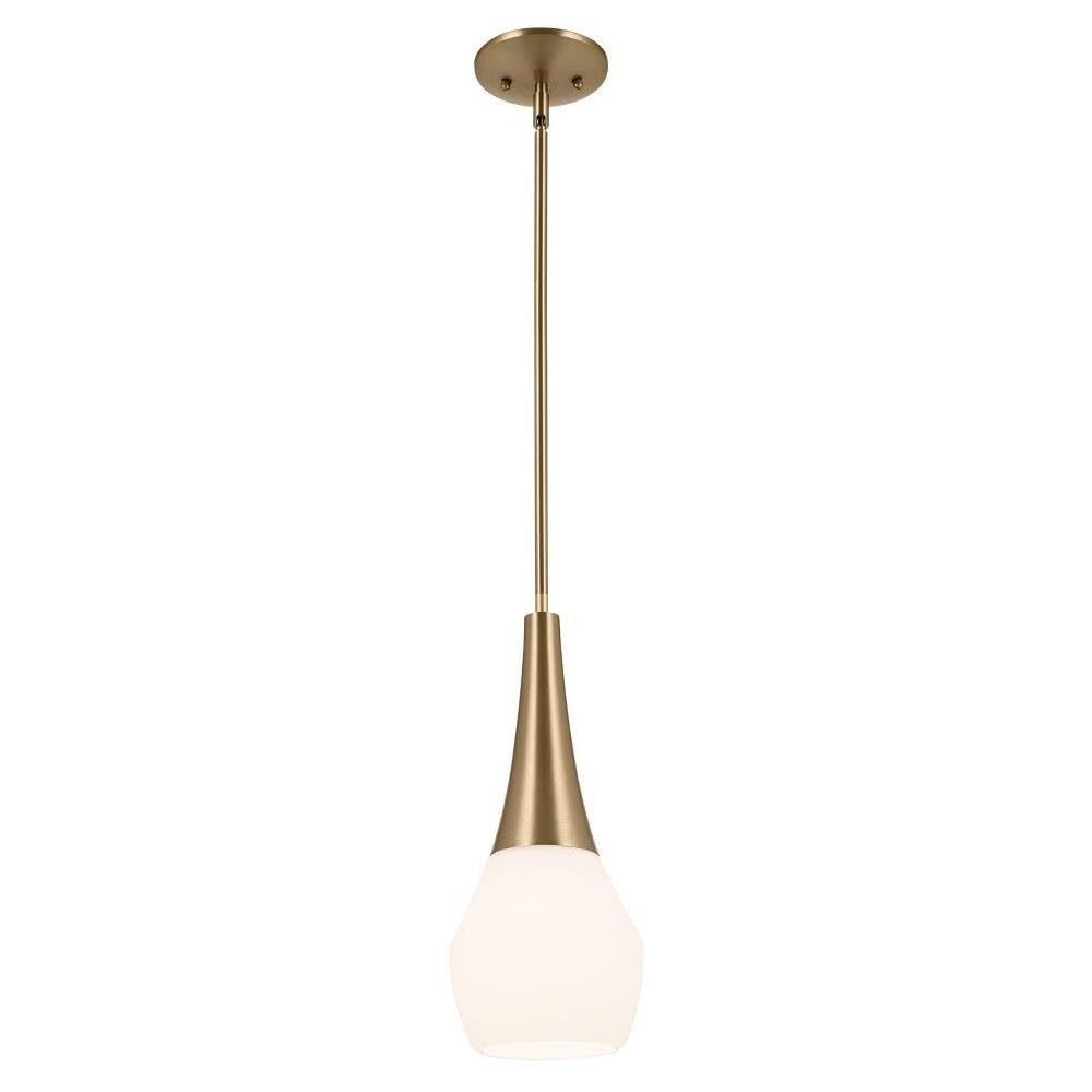 Pendant Light Satin Etched Glass Tapered Bronze Kitchen Light