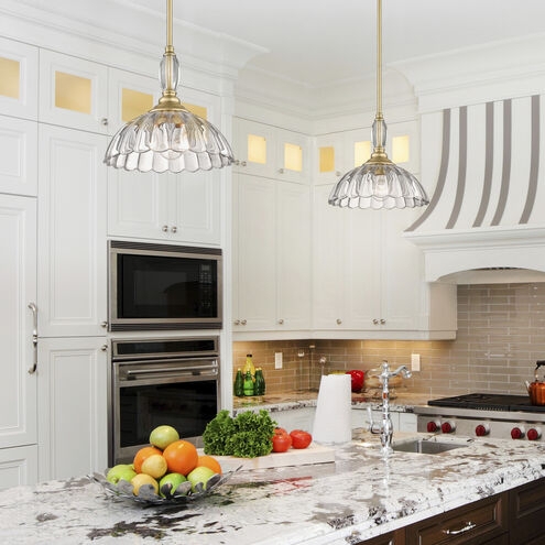 Pendant Light Scalloped Glass Shade Fluted Glass Kitchen Light