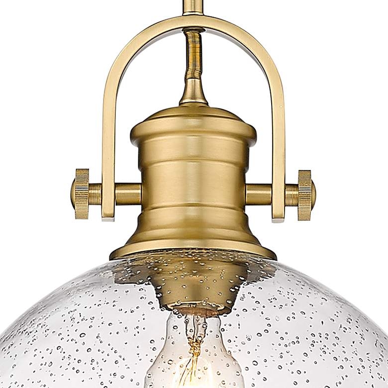 Pendant Light Seeded Glass Globe Industrial Yoke Pendant