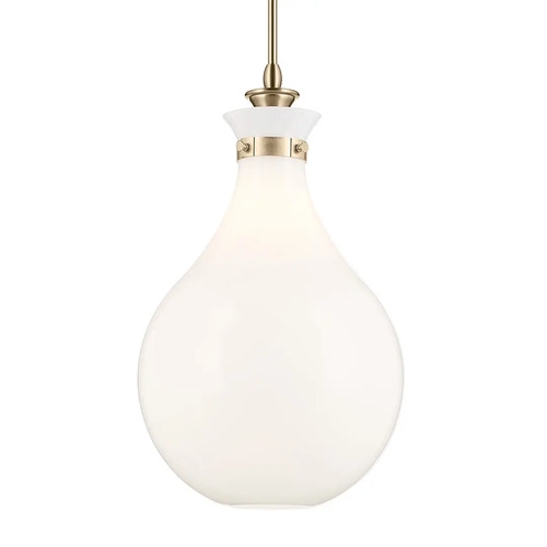 Pendant Light Teardrop Silhouette Large White Glass Pendant