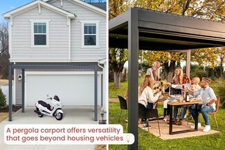 Pergola Carport Versatile Outdoor Structure in Charcoal