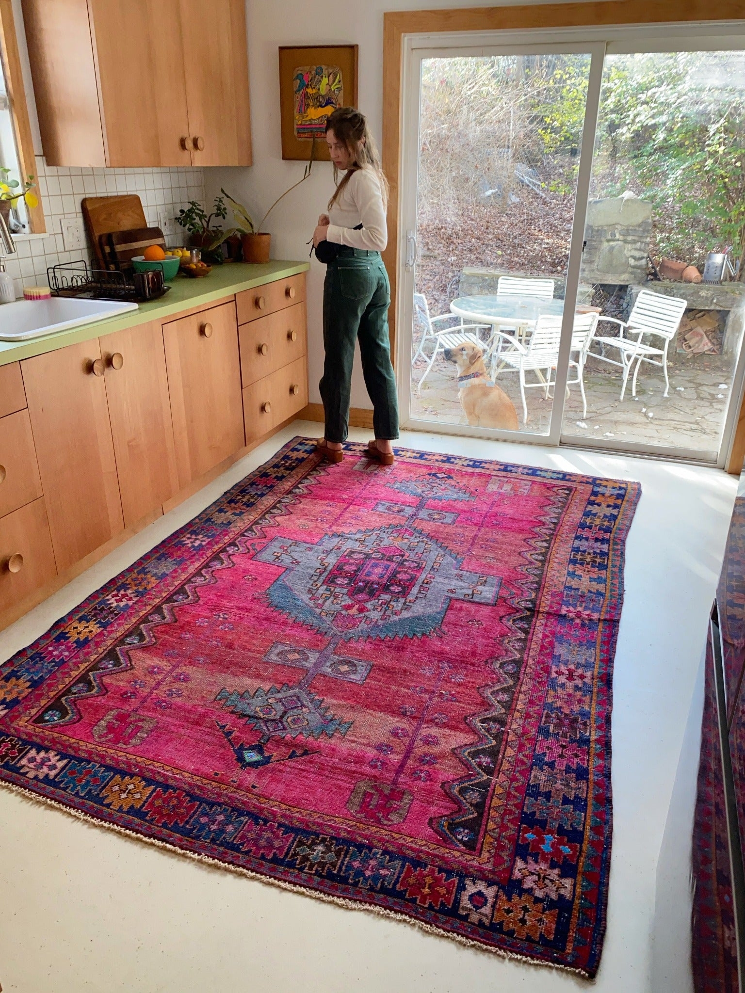 Persian Rug Tribal Geometric Motifs Bohemian Kitchen Area Rug