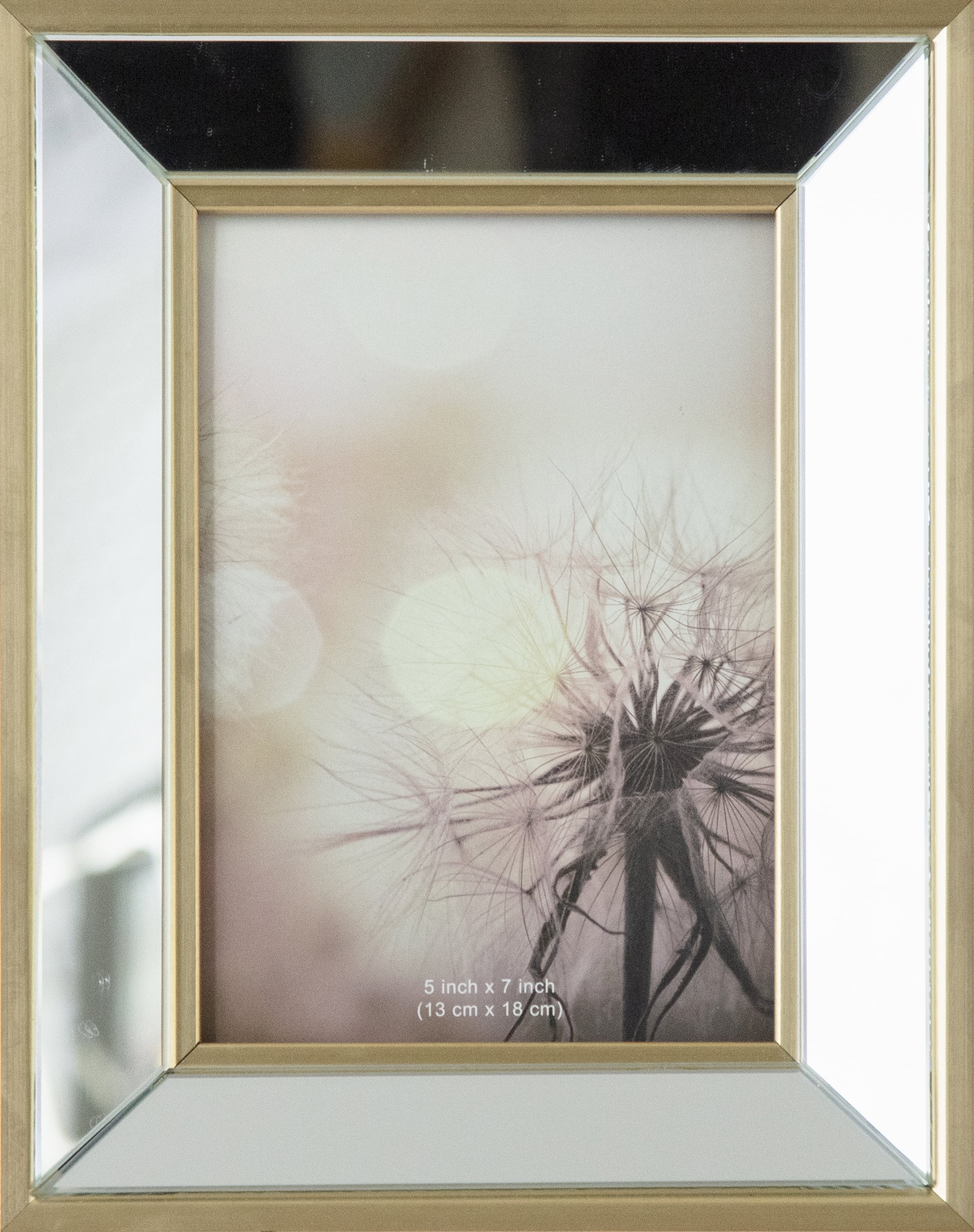 Picture Frame Gold Trim Champagne Mirrored 5x7 Photo