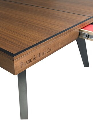 Ping Pong Table Displaying Integrated Drawer and Metal Legs