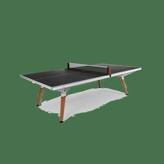 Ping Pong Table Featuring White Frame and Black Matte Top