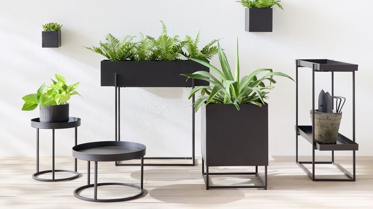 Plant Stand Geometric Silhouette Minimalist Tiered Garden Shelving