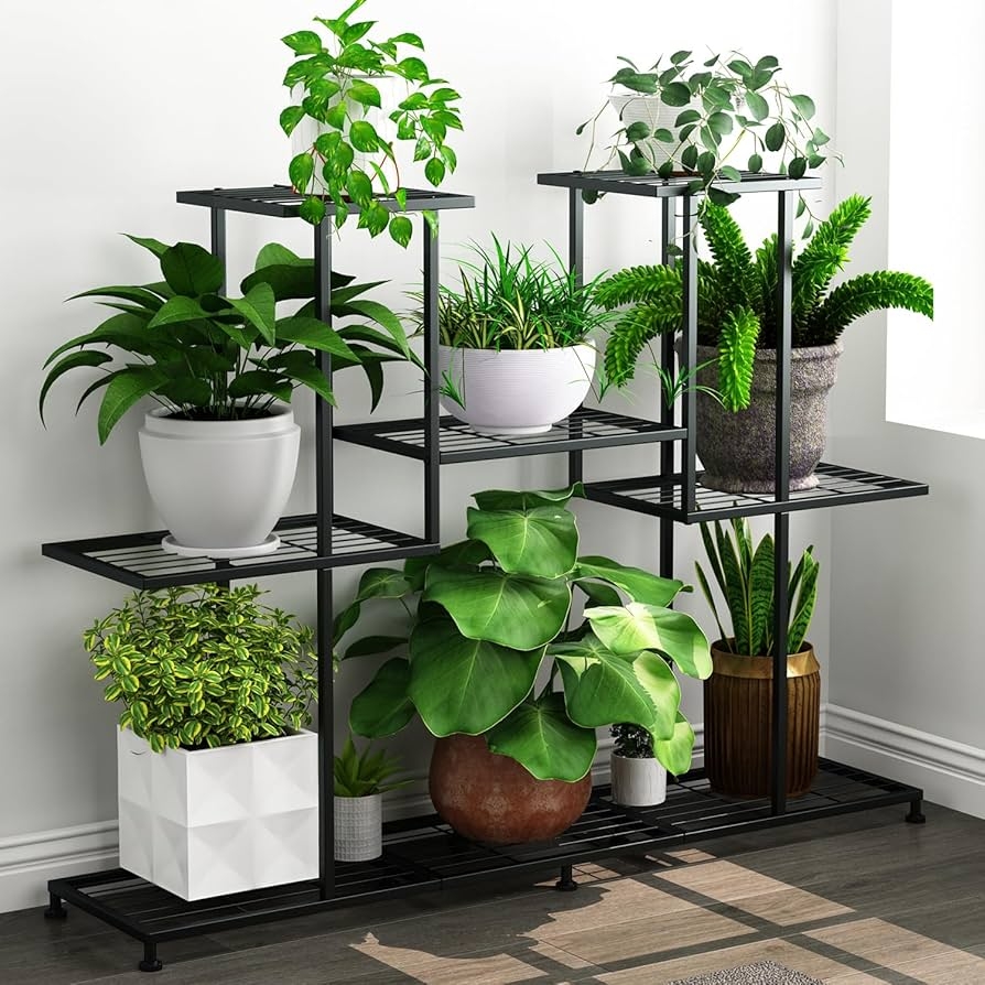 Plant Stand Multi-Tiered Metal Multi-Level Indoor Garden
