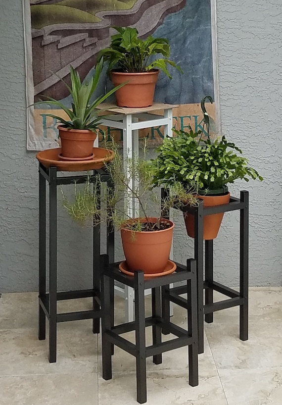 Plant Stand Square Metal Frame Staggered Metal Plant Stands