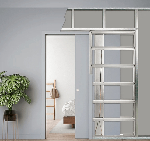 Pocket Door System Integrated Frame - Hidden Door Wall Installation