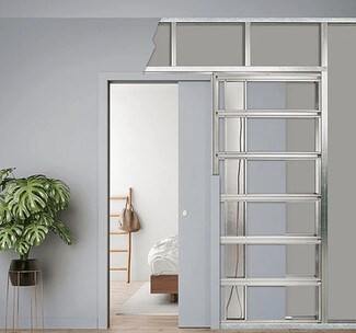 Pocket Door System Integrated Frame - Hidden Door Wall Installation