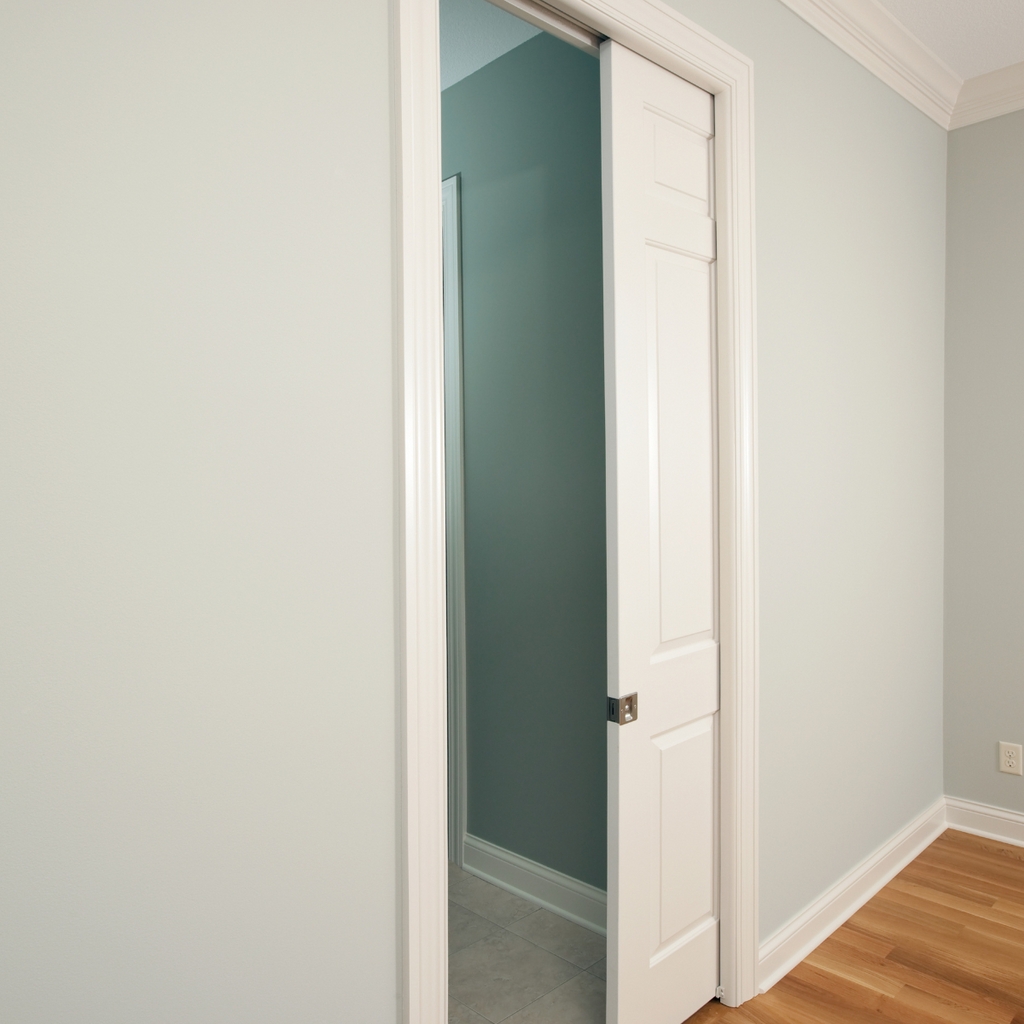 Pocket Door Teal Interior Contrast - White Pocket Door Ideas