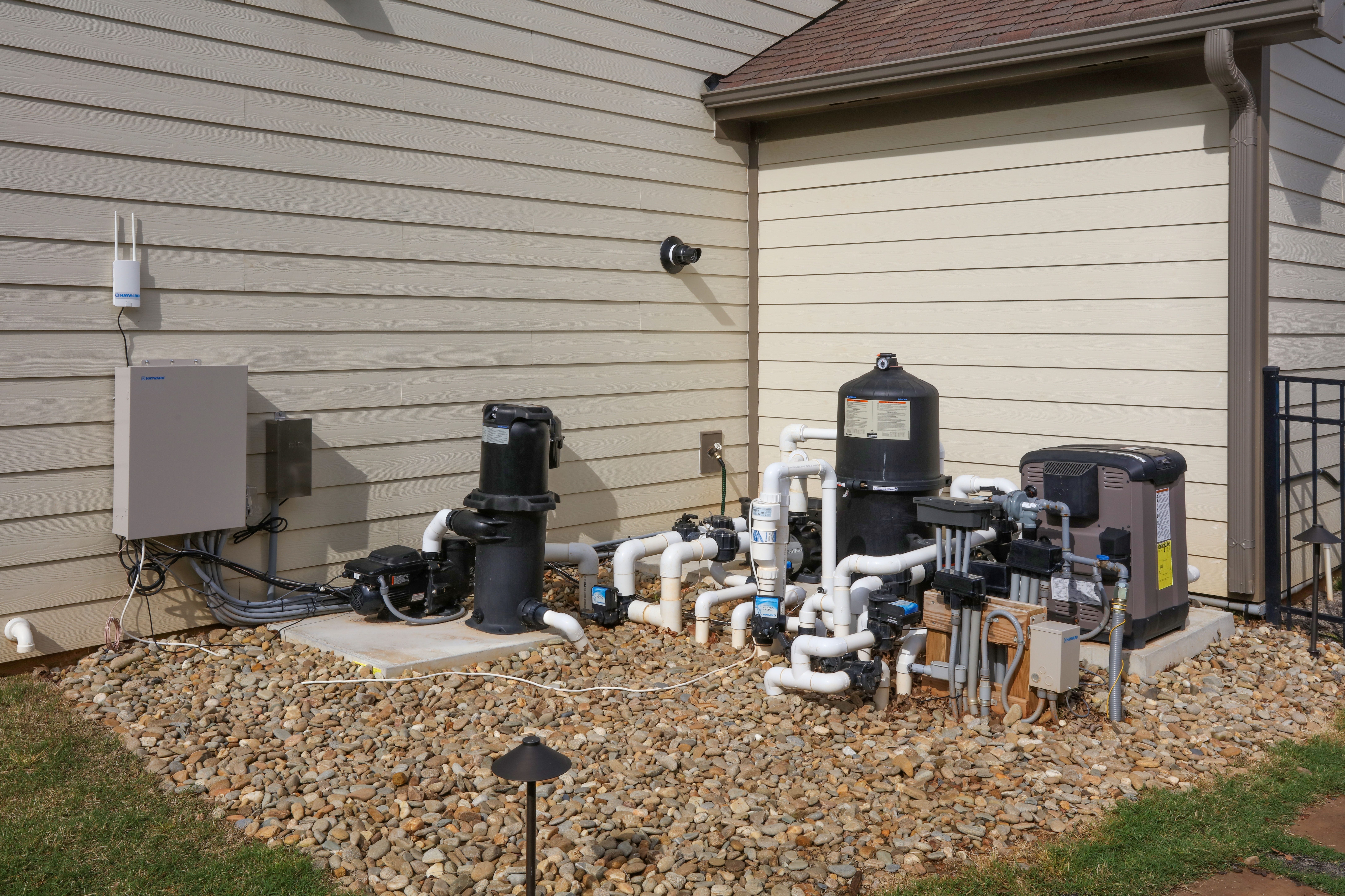 Pool Equipment: Gravel Bed PVC Piping Filter Enclosure