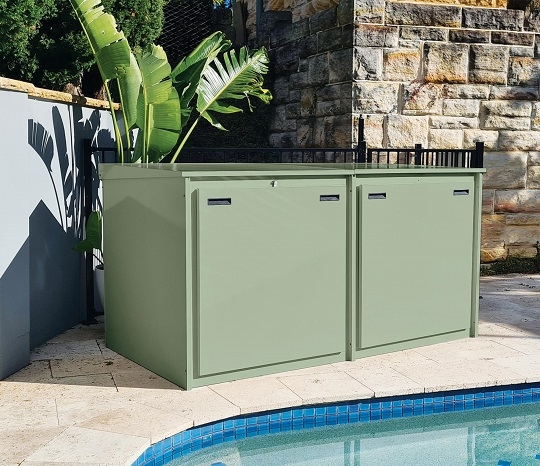 Pool Filter Box: Sage Green Acoustic Soundproof Enclosure
