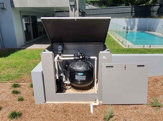 Pool Pump Cover: Grey Matte Removable Door Utility Box