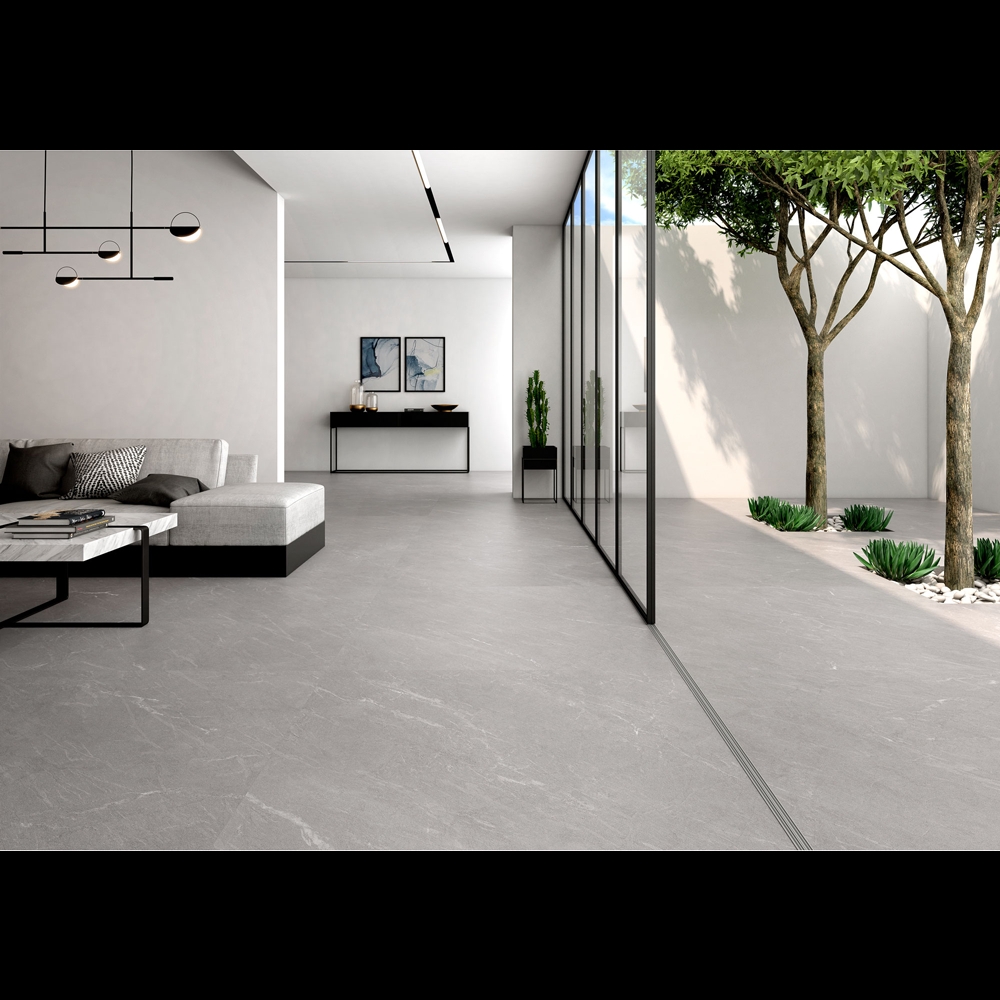 Porcelain Tile in Avenue Ash Color with Seamless Flow