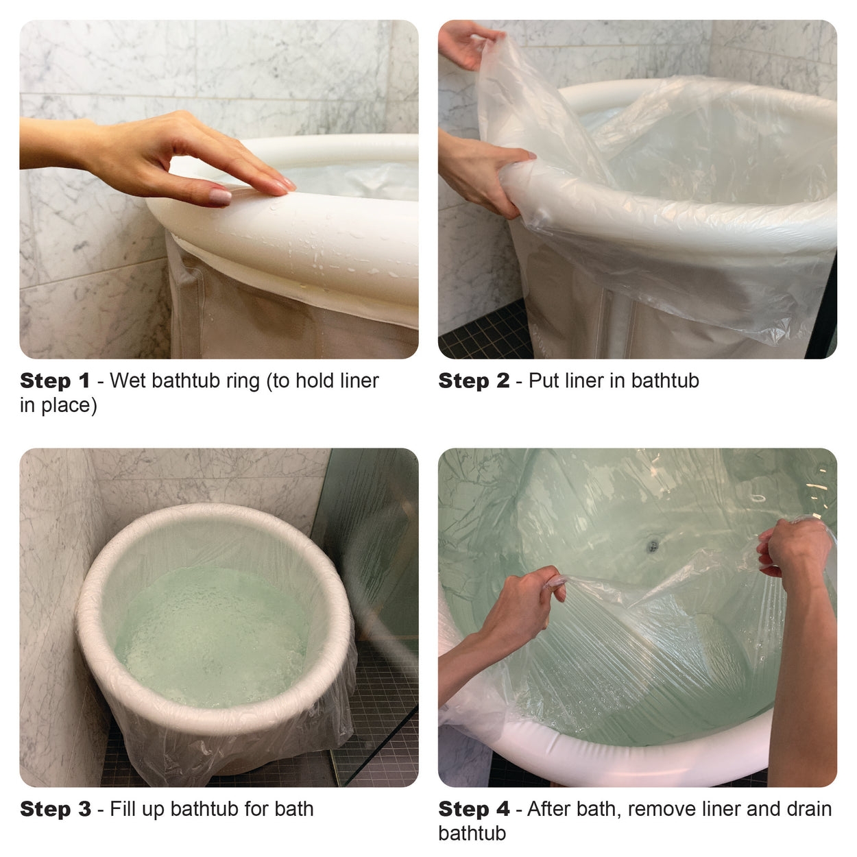 Portable Bathtub Disposable Liner Hygienic Soaking Solution