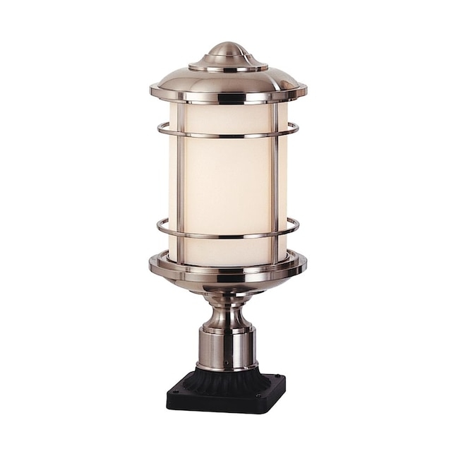 Post Light Brushed Steel Nautical Cage Coastal Lighthouse Lighting