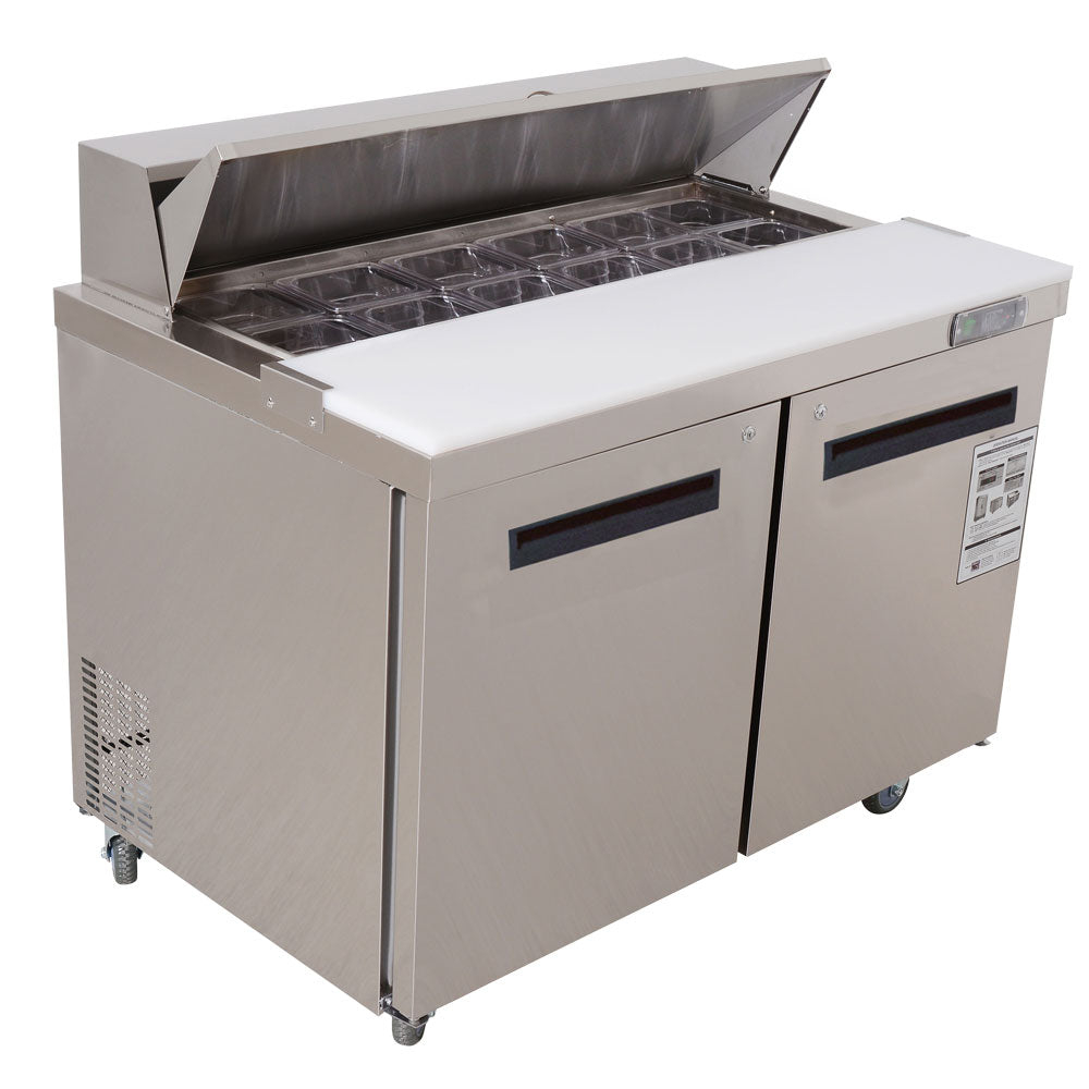 Prep Table Refrigerator in Brushed Stainless Steel Prep Table