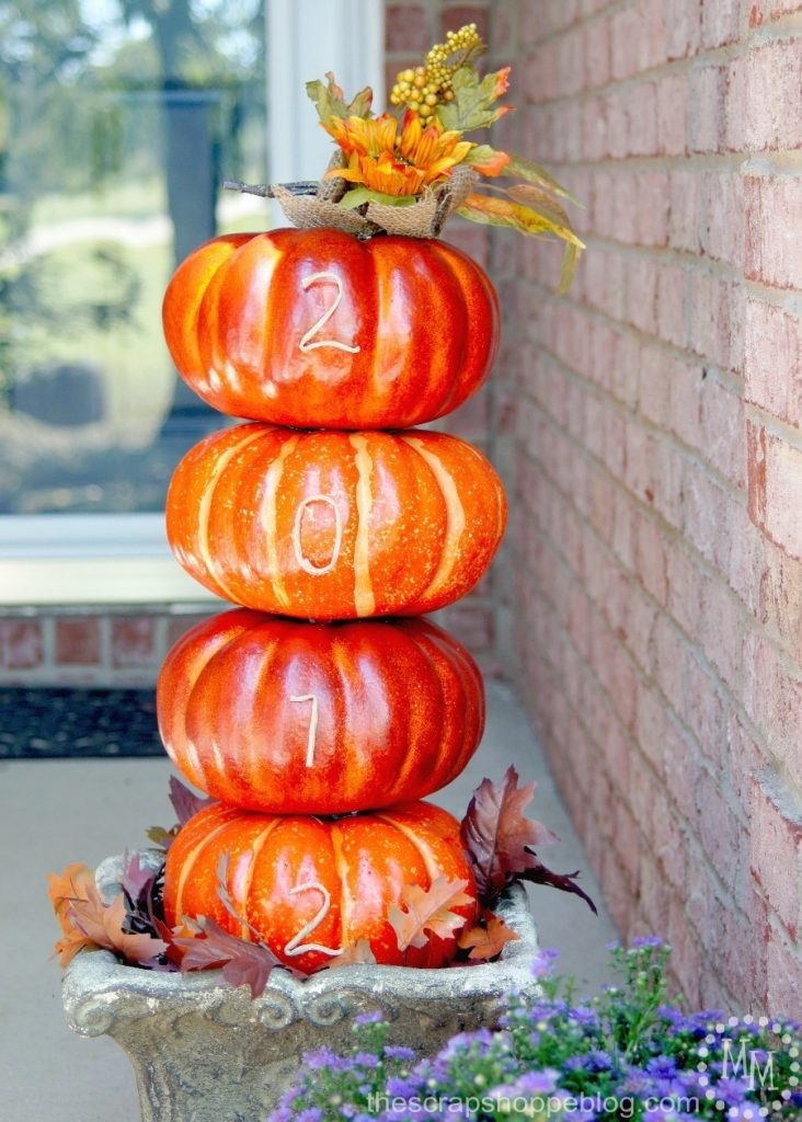 Pumpkin Topiary House Numbering Glossy Finish Urn Planter