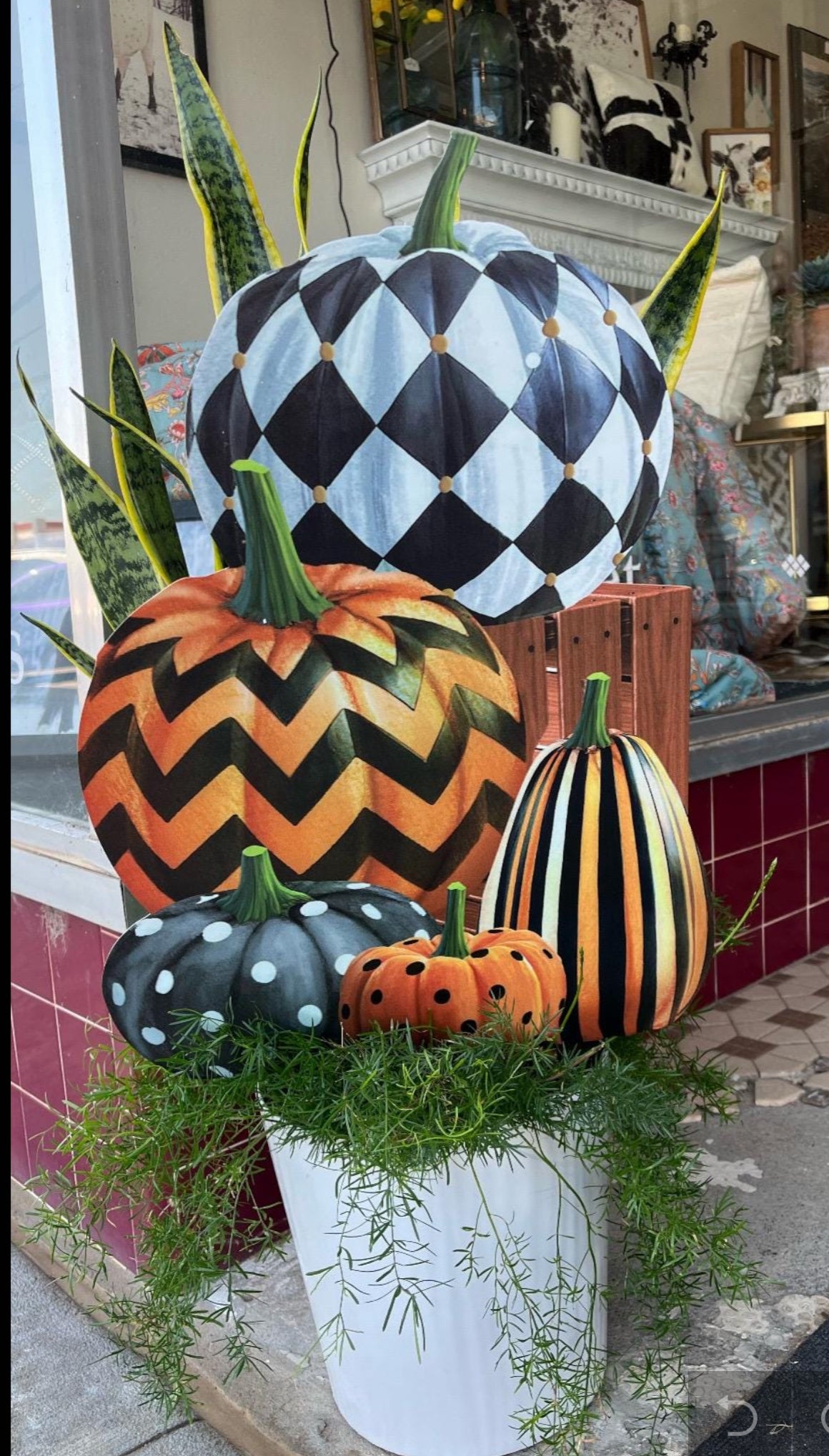 Pumpkin Topiary Multi-Pattern Stack Metal Silhouette Stakes
