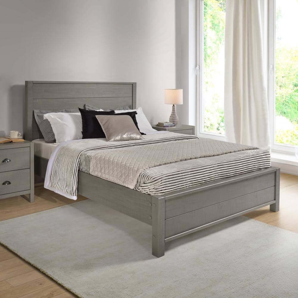 Queen Panel Bed Distract Tone Dual Height Slat Frame