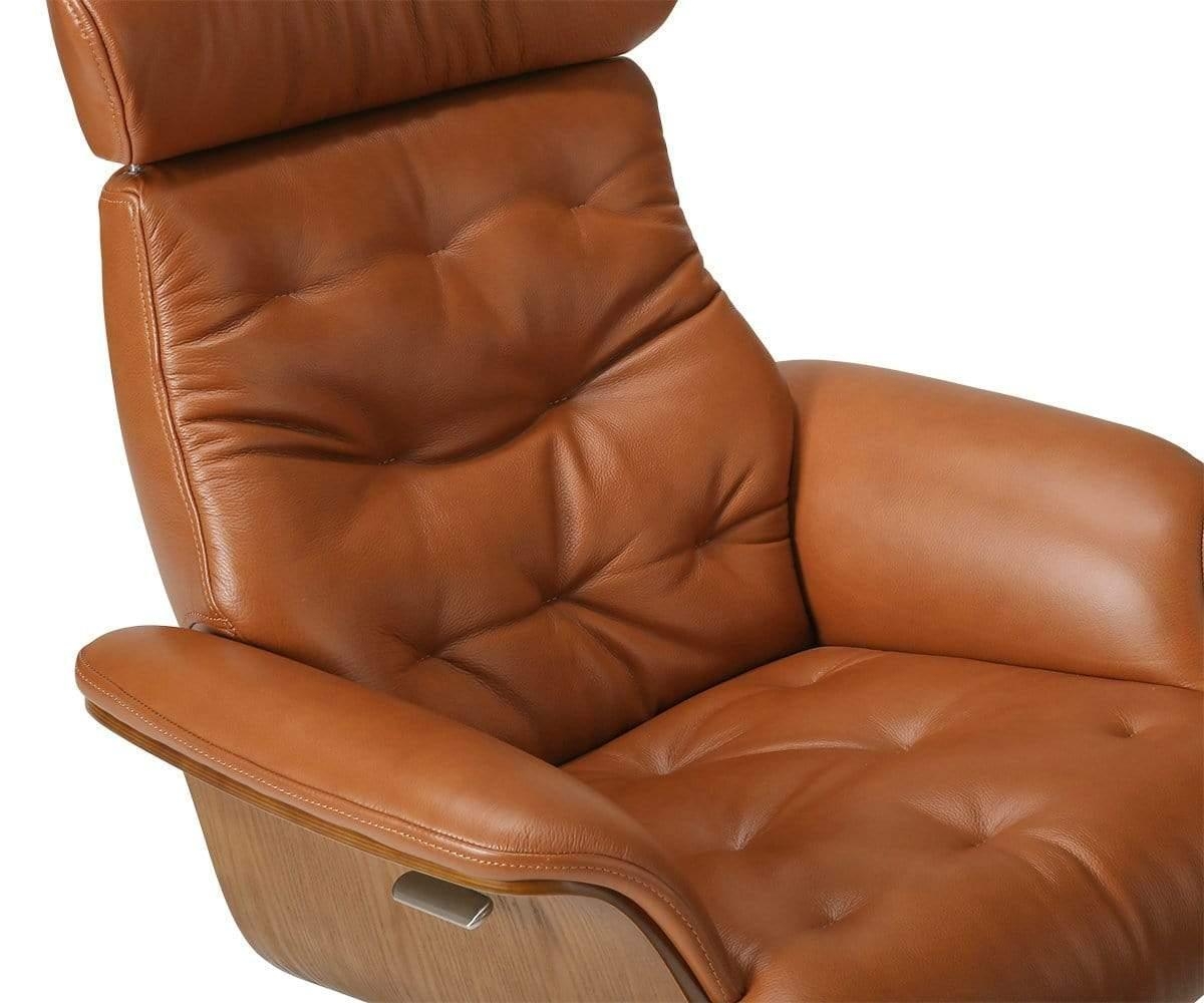 Recliner Chair featuring Tufted Upholstery and Bentwood Shell