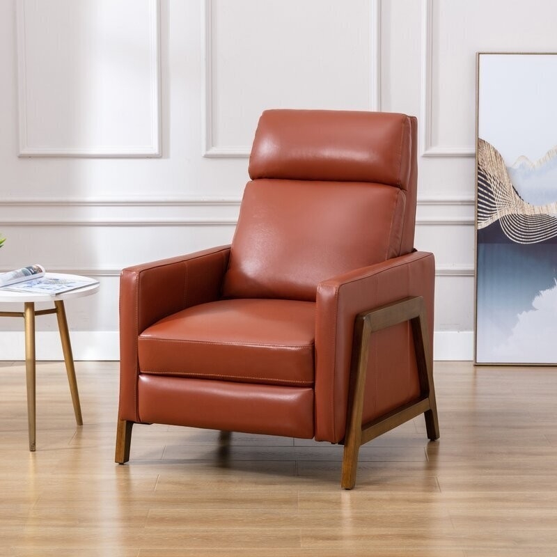 Recliner Chair provides Open Frame Arms and Modern Library Seating