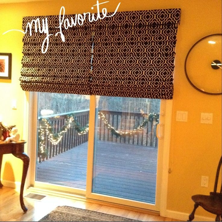 Roman Shade: Quatrefoil Pattern Sliding Door Roman Shades