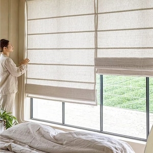 Roman Shades: Horizontal Battens Light Filtering Roman Blinds