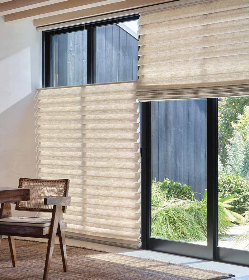 Roman Shades: Top Down Bottom Up Shades Textured Fabric