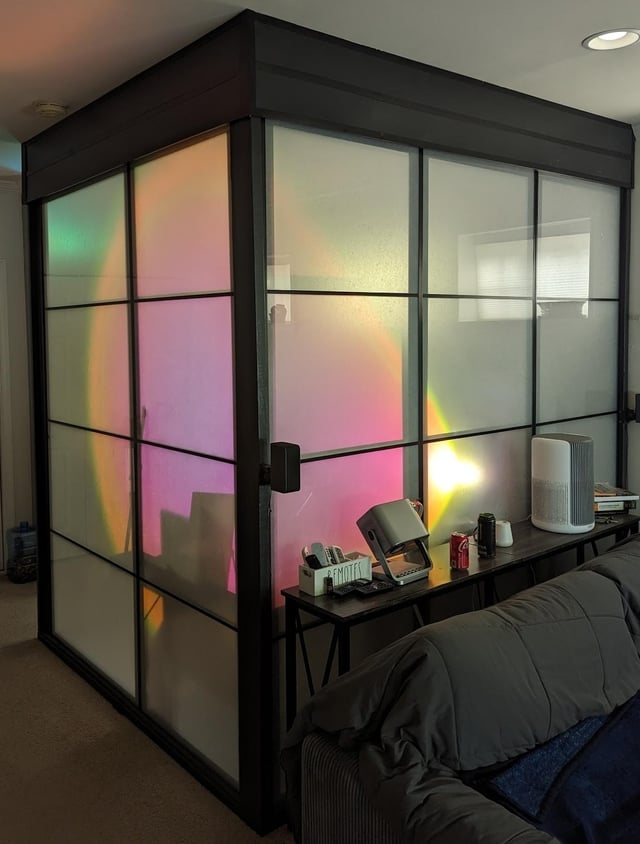 Room Divider Matte Grid DIY Sliding Door Frame Hack