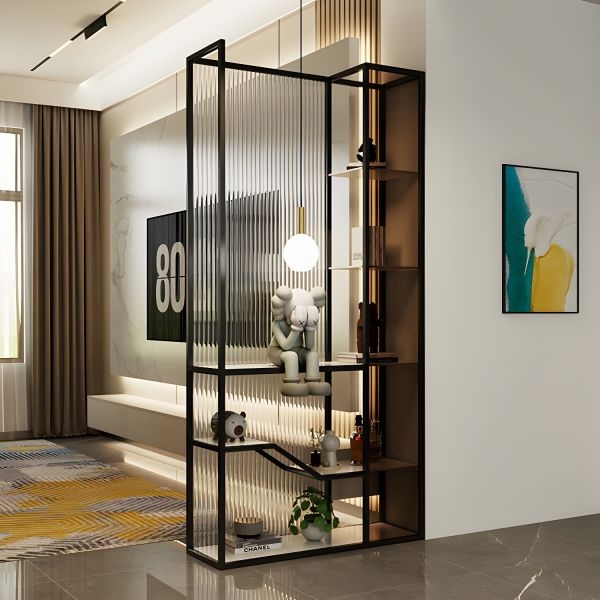 Room Divider: Ribbed Glass Panels Fluted Glass Screen Partition