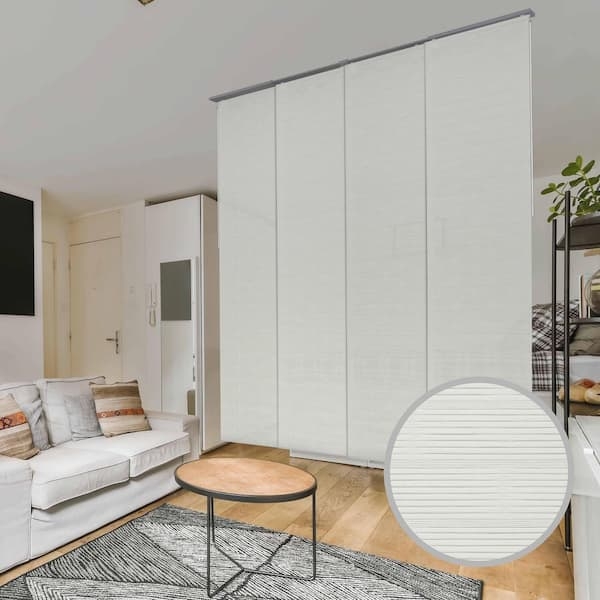 Room Divider: Sheer Horizontal Texture Adjustable Hanging Slats