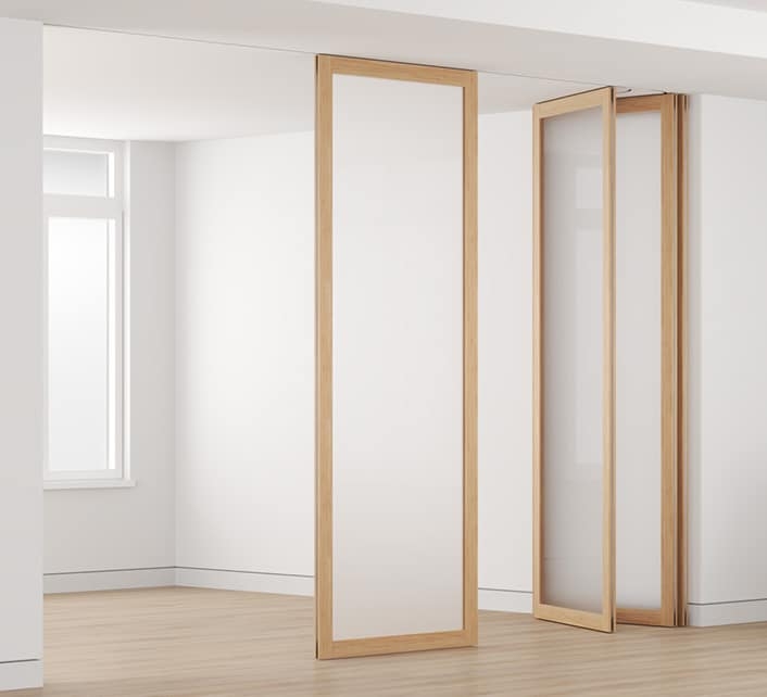 Room Divider: Stackable Design Frosted Wood Toned Frame Wall