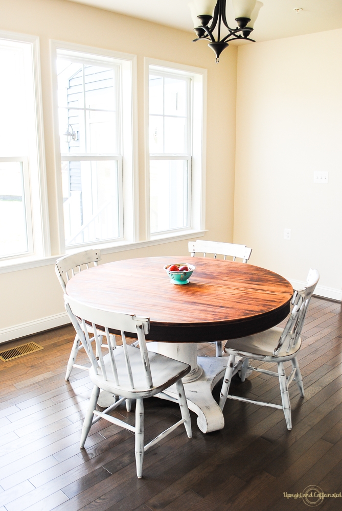 Round Dining Set with Spindle Back Seating and Wood Top