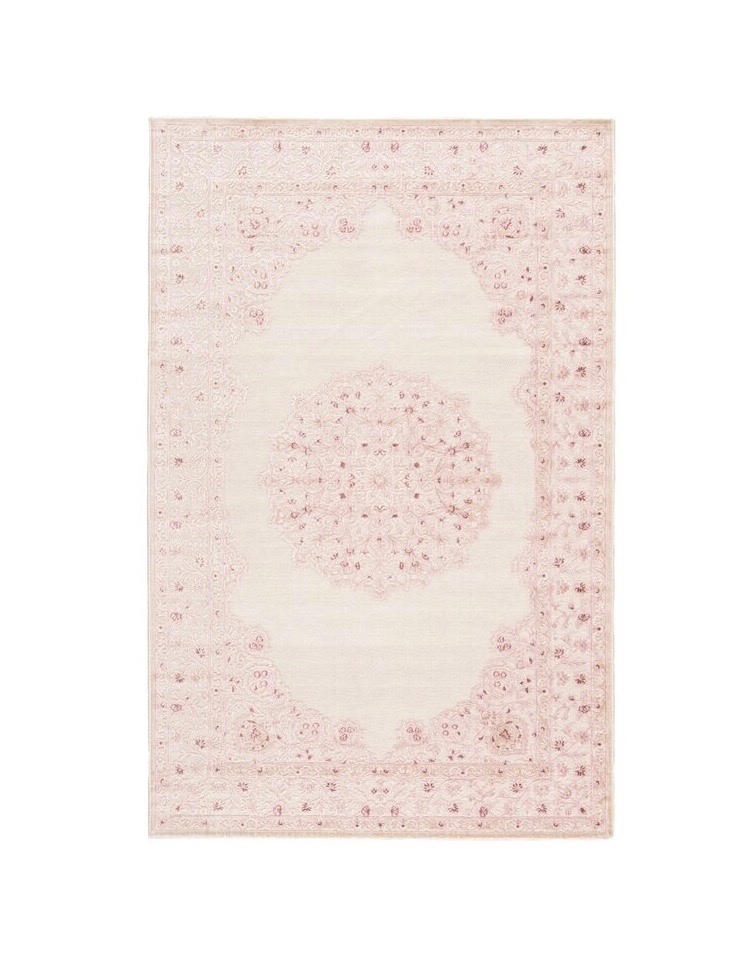 Rug Blush Accents Elegant Ornate Feminine Floor Covering