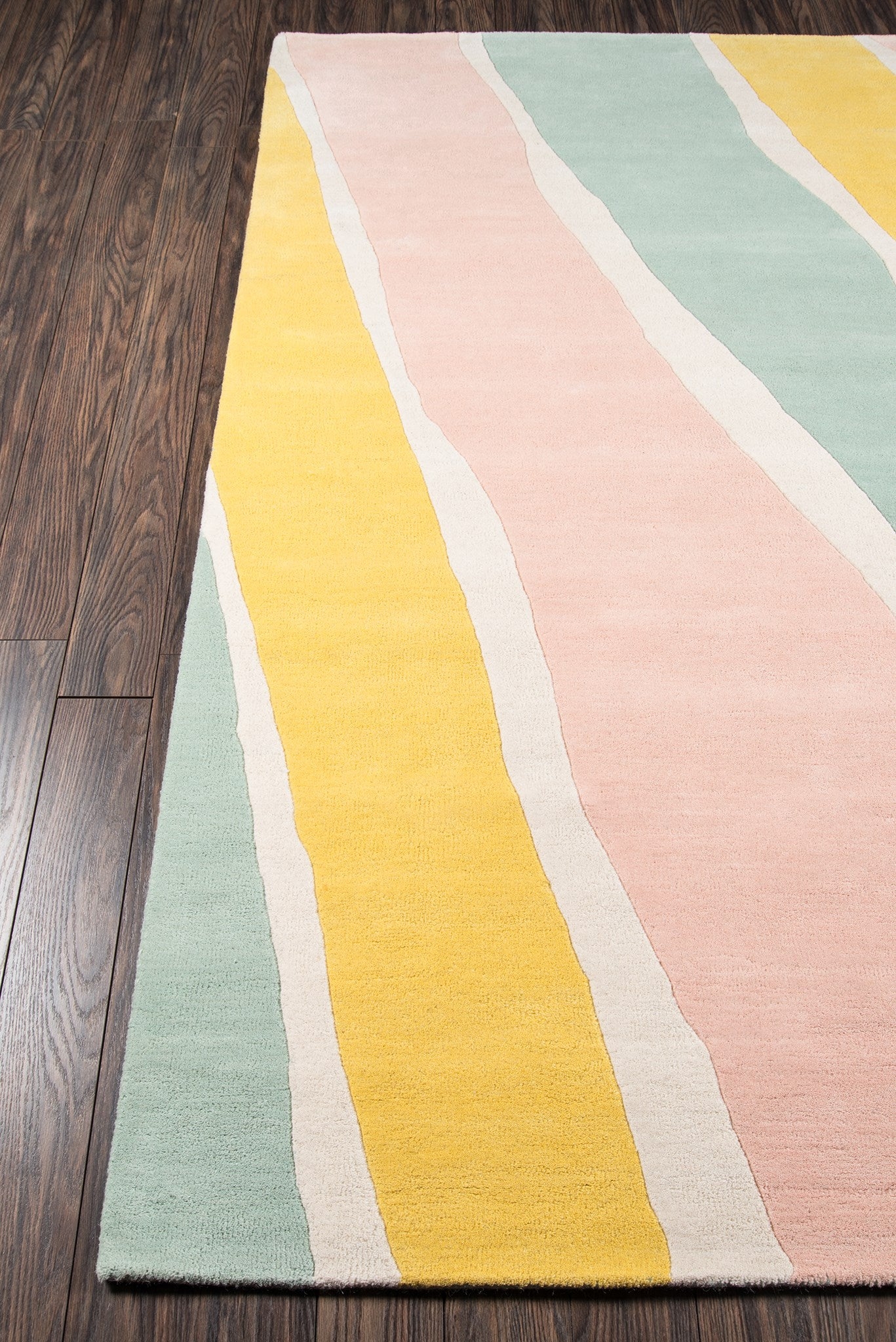 Runner Rug Organic Color Blocking Wavy Pastel Runner Rug