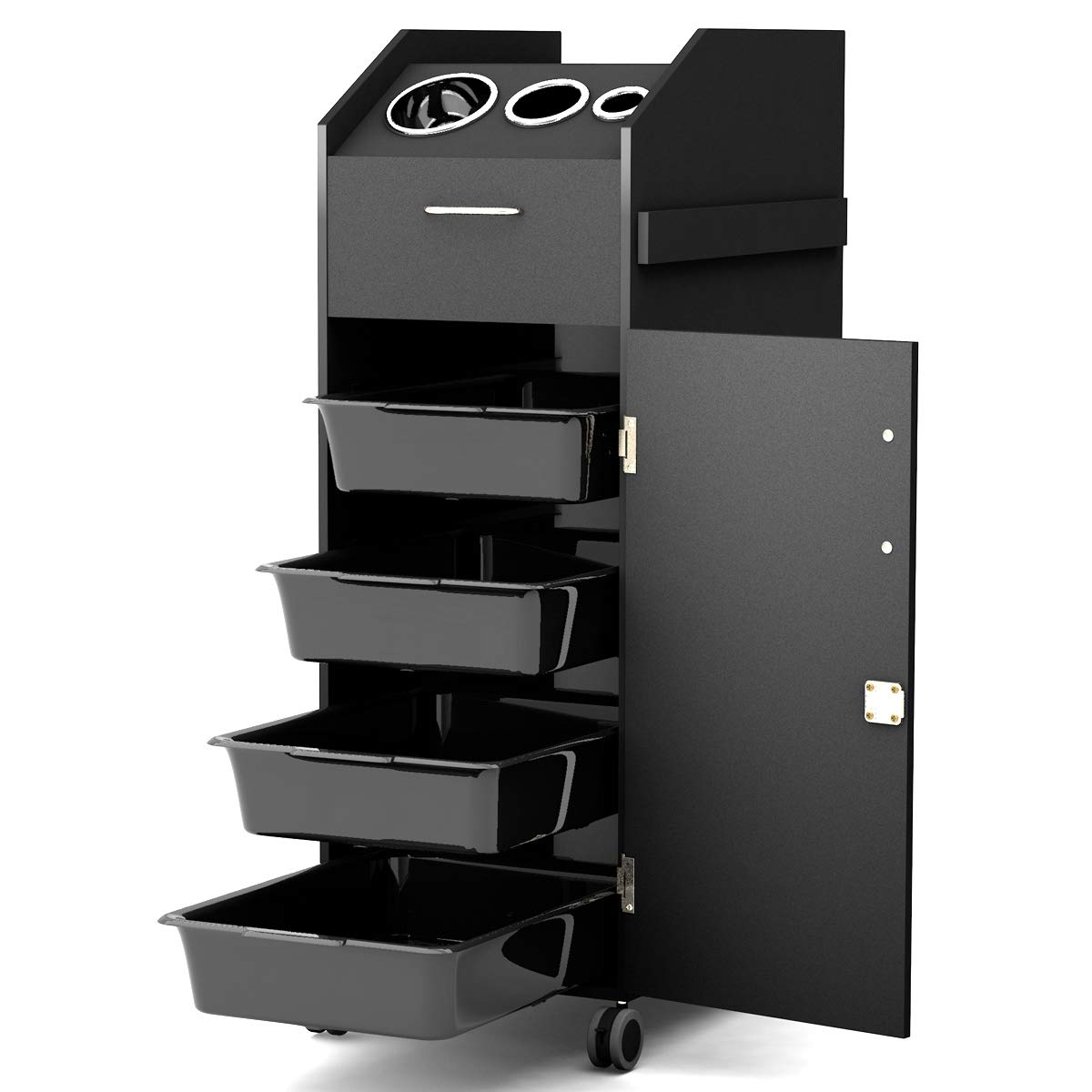Salon Trolley Four Storage Trays and Rolling Beauty Organizer
