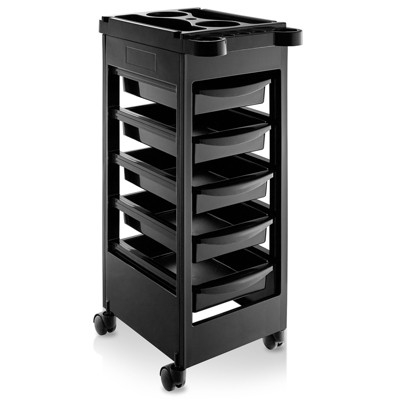 Salon Trolley Molded Top Organizer and 5-Drawer Rolling Cart