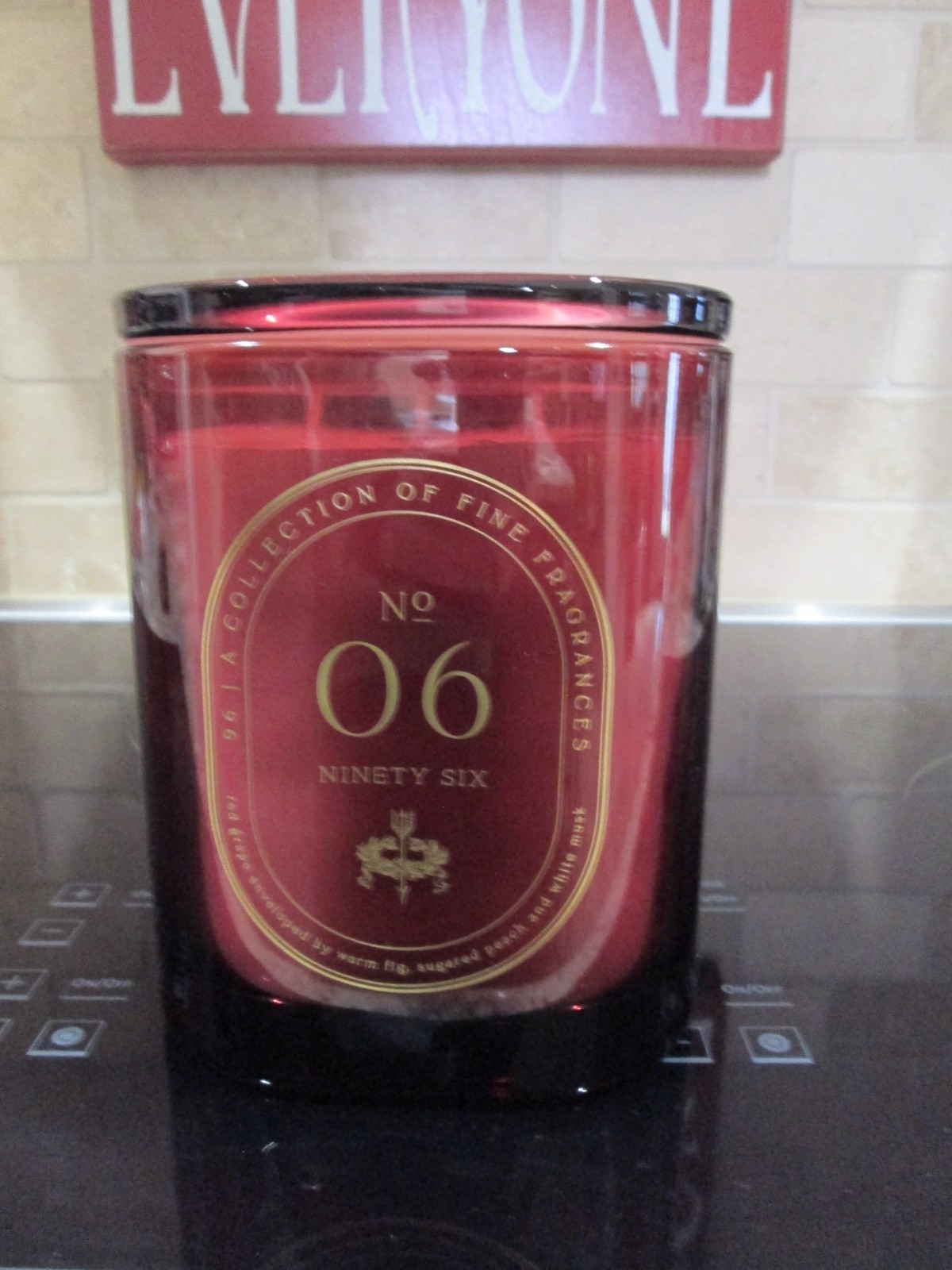 Scented Candle Deep Burgundy Glass Large 3-Wick Burgundy Candle