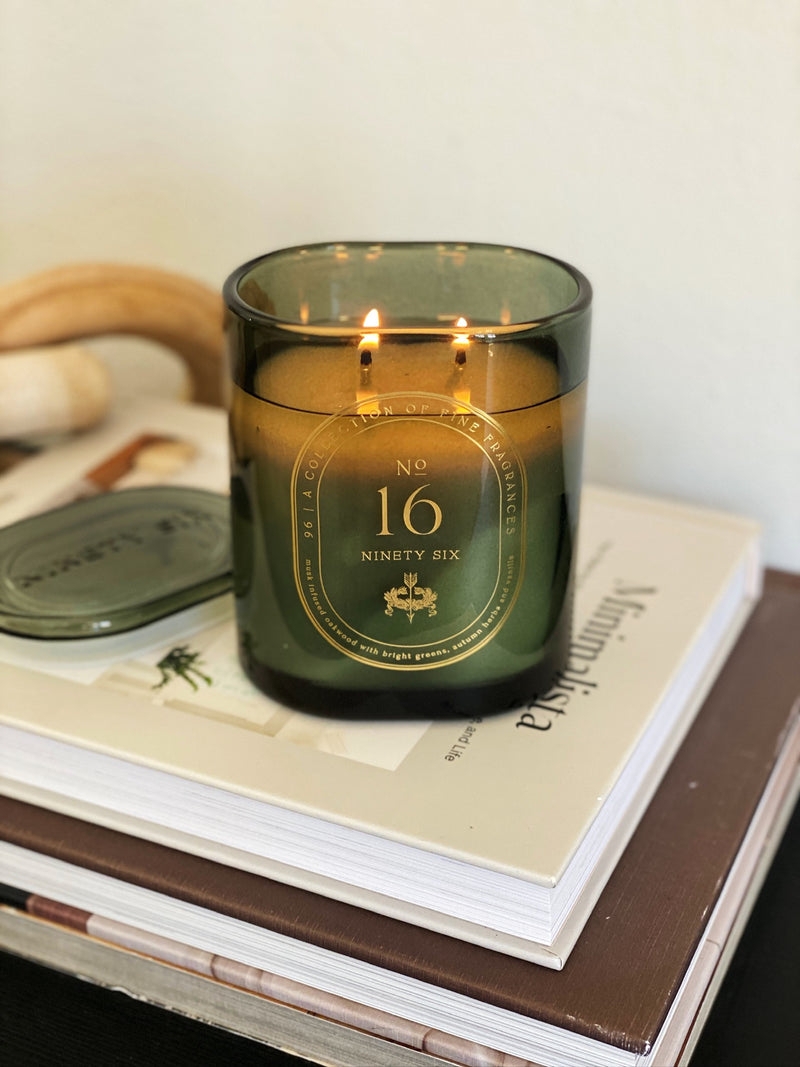 Scented Candle Forest Green Glass Minimalist Coffee Table Decor