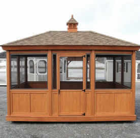 Screen Room Honey Brown Solid Panels Traditional Gazebo Cupola