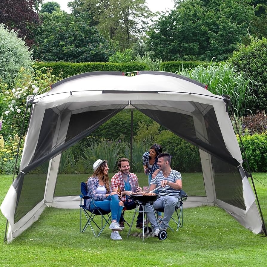 Screen Tent Off White Vaulted Canopy Portable Screen House